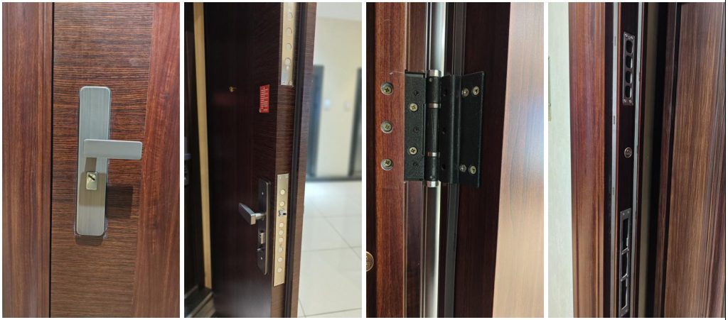 Heavy duty anti-pry door hardware, rust-proof security lock and hinge fittings for anti-theft apartment entry door