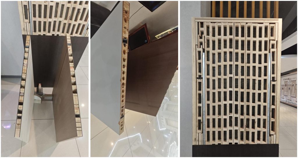 Modern solid wood entry door structure, tubular solid wood core, multi-layer solid wood core with steel tube frame